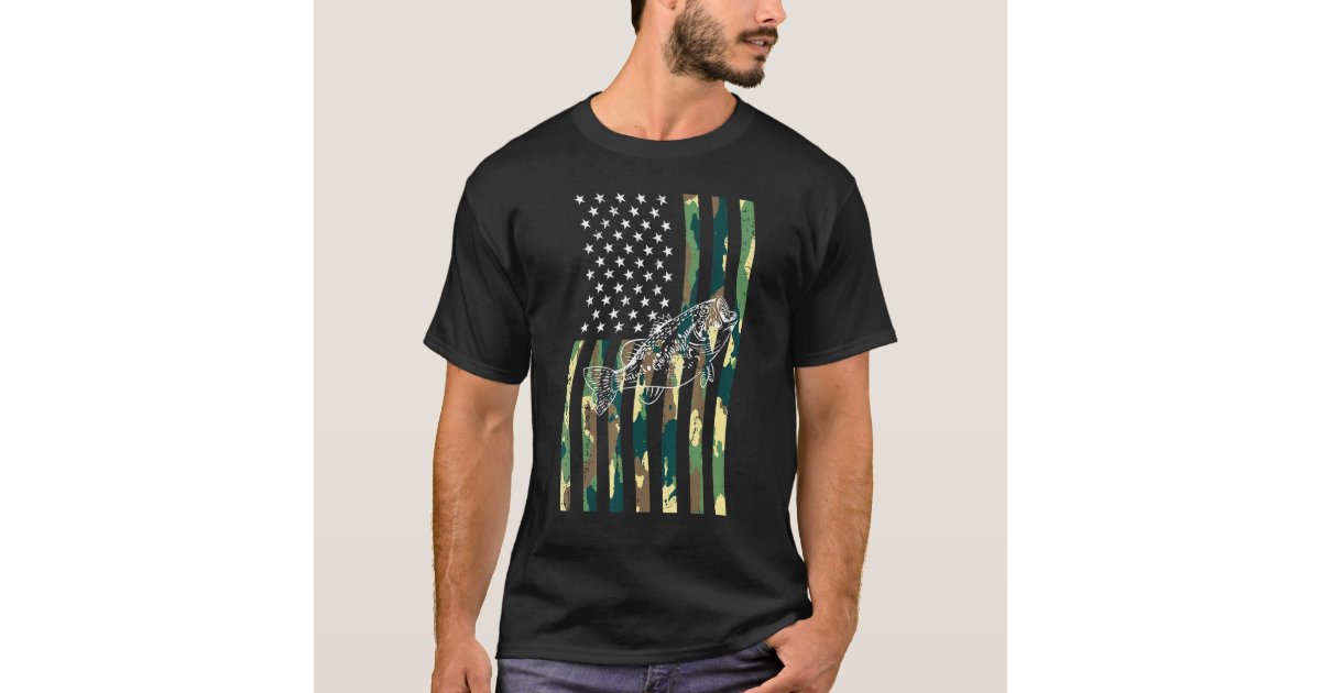  Reel Cool Papa Camouflage American Flag Fathers Day T-Shirt :  Clothing, Shoes & Jewelry