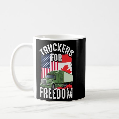 American Canada Flag Freedom Convoy 2022 Trucker D Coffee Mug