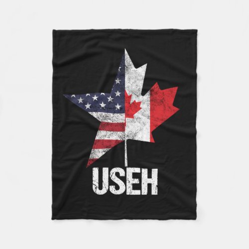 American Canadian Canada United States USA Flag US Fleece Blanket