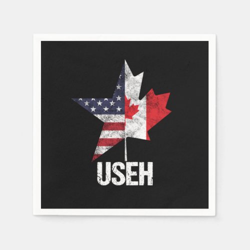 American Canadian Canada United States USA Flag US Napkins