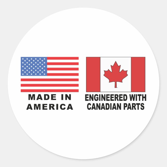 American Canadian Classic Round Sticker (Front)