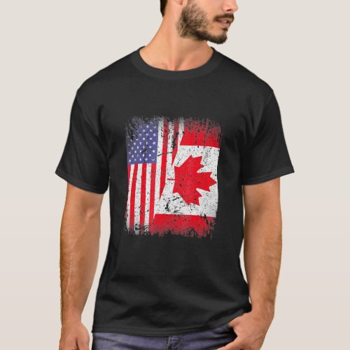 American Canadian Flag America Canada Patriotic T_Shirt