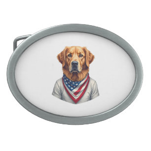 American Canine Golden Retriever Vintage Tee Belt Buckle