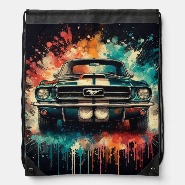 American car drawstring bag (Front)