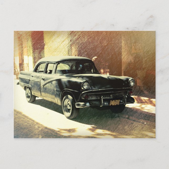 American car in Havana, Cuba postcard (Front)