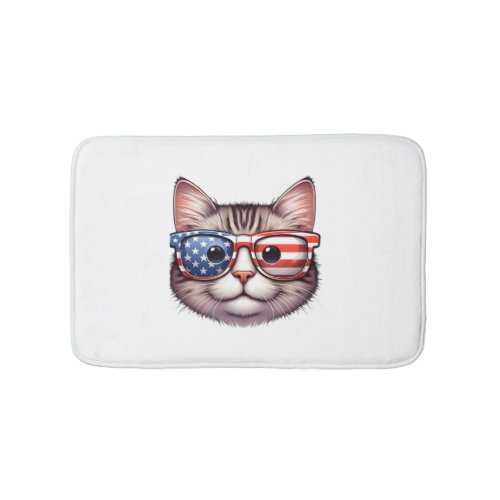American Cat  _ A Fun Tee for Cat Lovers   Bath Mat