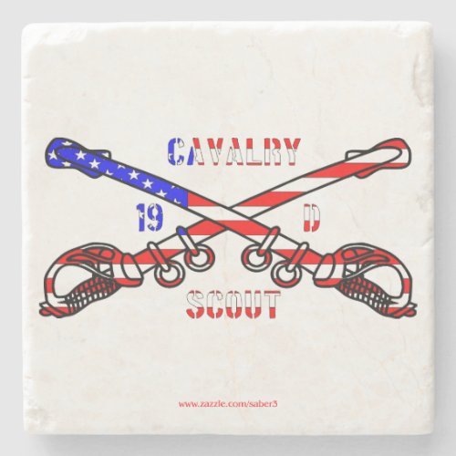 American Cavalry Marble Stone Coaster