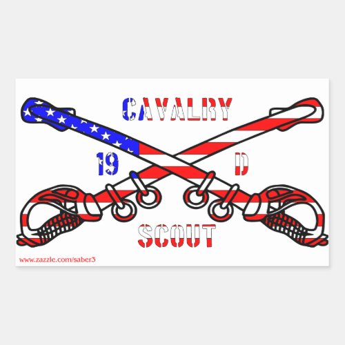 American Cavalry Rectangle Stickers