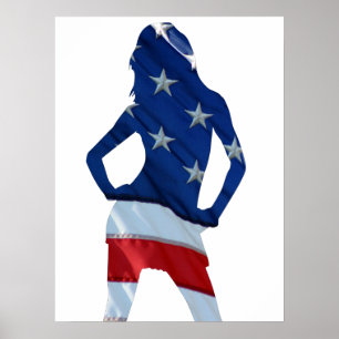 American cheerleader on any color poster