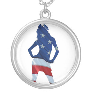 american cheerleader silver plated necklace