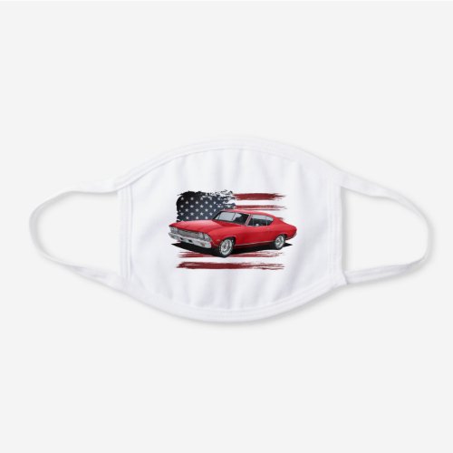 American Chevelle White Cotton Face Mask