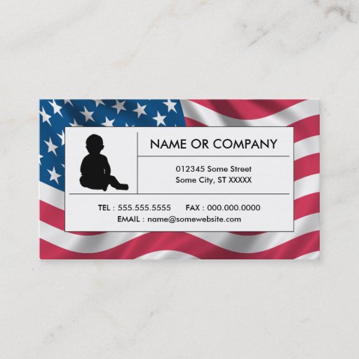 Customizable american childcare business card