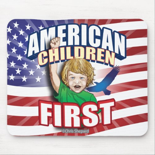 American Children First Patriotic Love of USA Mouse Pad