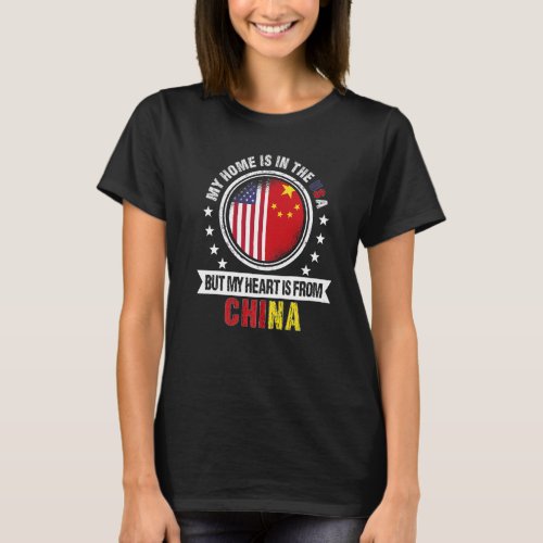 American Chilean Flag Heart from Chile American Pa T_Shirt