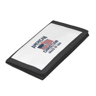 American Christian Flag Cross Vintage Shirt Trifold Wallet