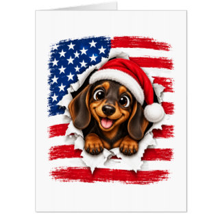 American Christmas Dachshund Card