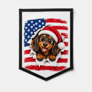 American Christmas Dachshund Pennant