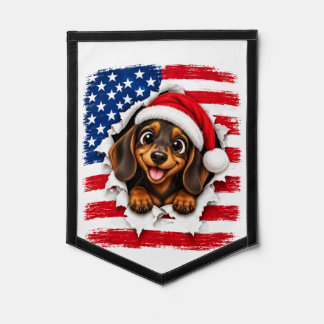 American Christmas Dachshund Pennant