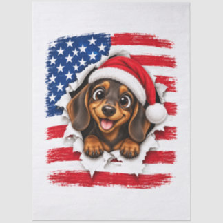 American Christmas Dachshund Tissue Paper