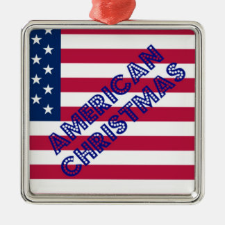 American Christmas Flag Metal Ornament
