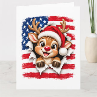 American Christmas Reindeer Card