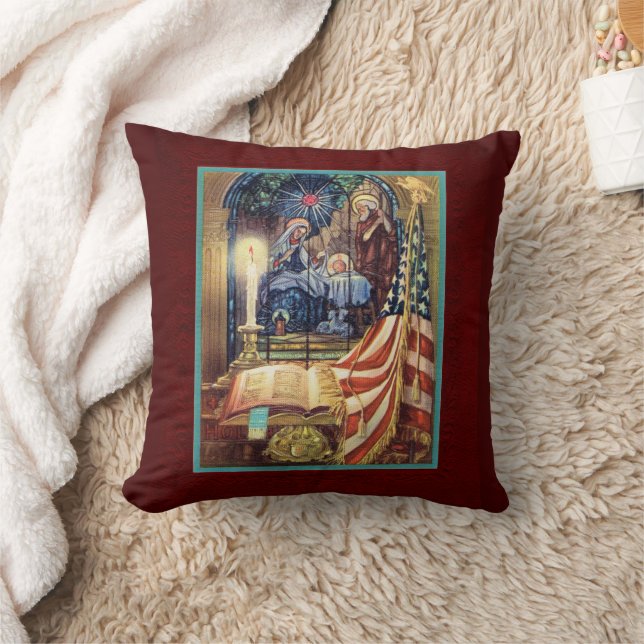 American Christmas  Throw Pillow (Blanket)