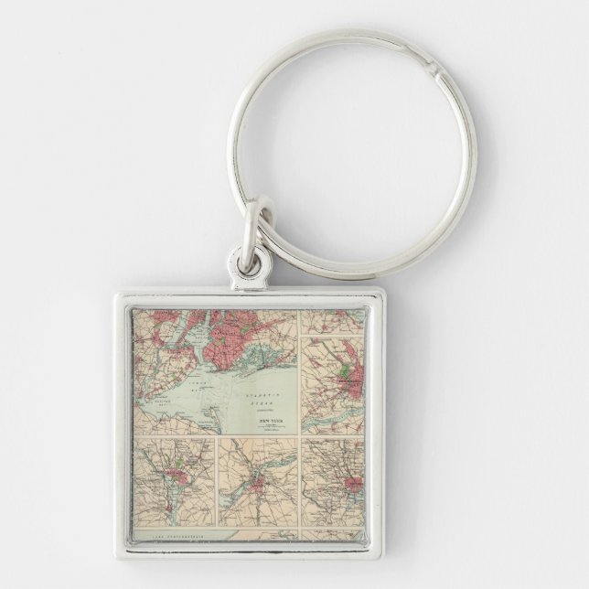 American cities on uniform scale keychain (Front)