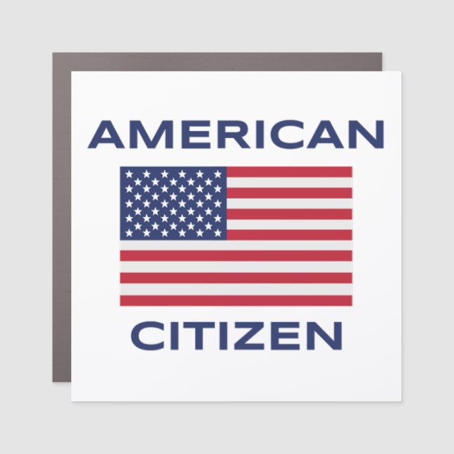 American Citizen Bold USA Flag Car Magnet (Front)
