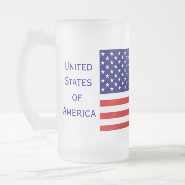 American Citizen Flag Frosted Beer Stein by Janz (Left)