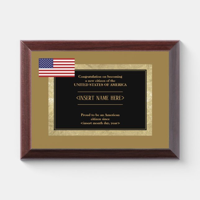 American Citizenship Award Plaque (Horizontal)