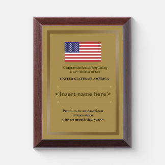 American Citizenship Award Plaque