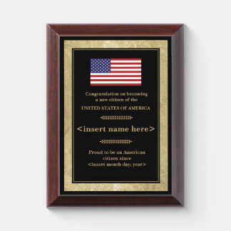 American Citizenship Award Plaque