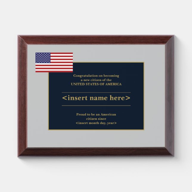 American Citizenship Award Plaque (Horizontal)