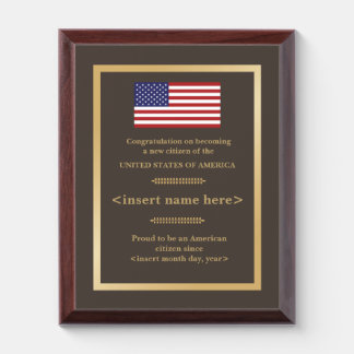 American Citizenship Award Plaque
