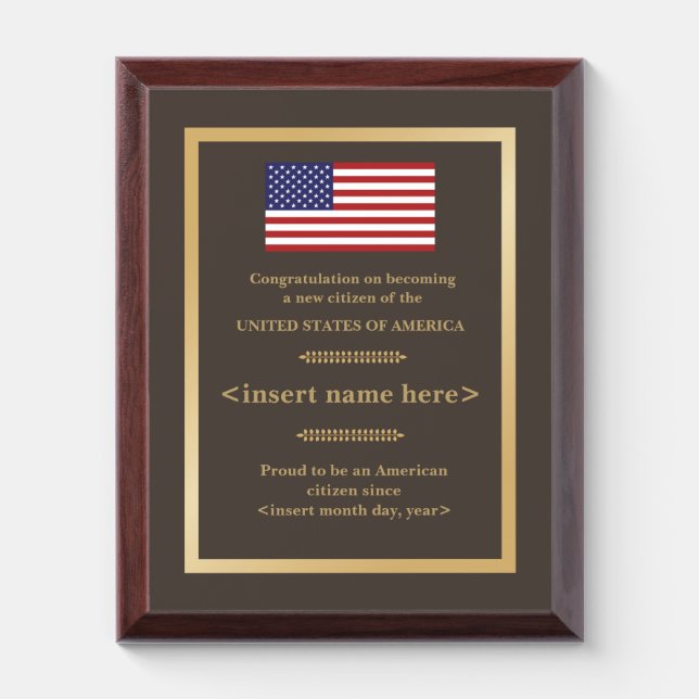 American Citizenship Award Plaque (Vertical)