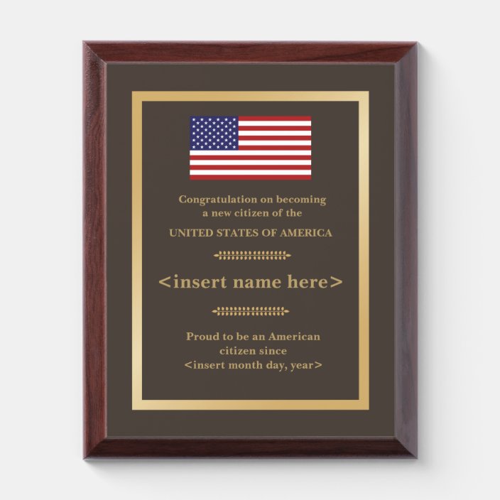 American Citizenship Award Plaque