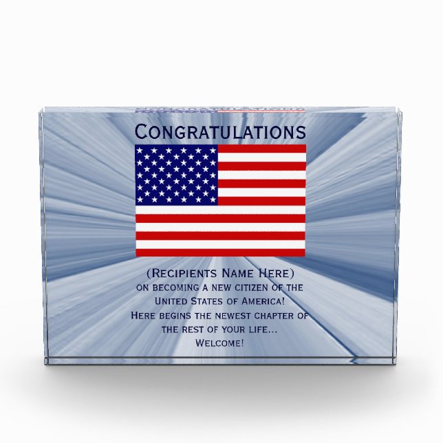 American Citizenship Flag Award (Front)