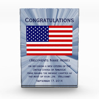 American Citizenship Flag Award with Date
