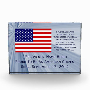 American Citizenship Flag Award with Date