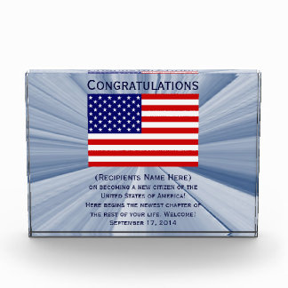 American Citizenship Flag Award with Date