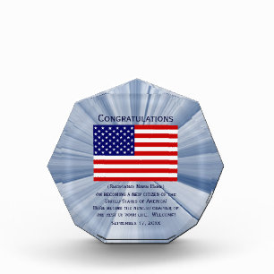 American Citizenship Flag Award with Date by Janz