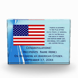 American Citizenship Flag Award with Date by Janz