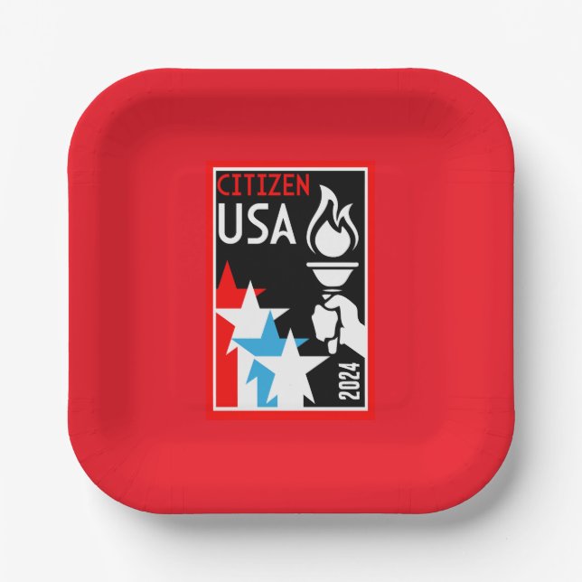 American Citizenship Gifts Paper Plates (Front)