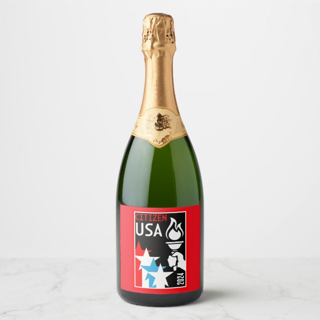 American Citizenship Gifts Sparkling Wine Label (Front)