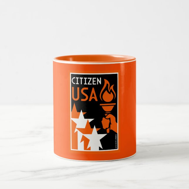 American Citizenship Gifts Two-Tone Coffee Mug (Center)