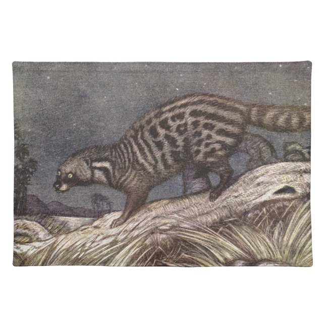 American Civet by Louis Sargent, Vintage Animals Cloth Placemat (Front)