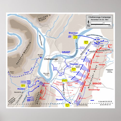 American Civil War Battle of Chattanooga 1863 Poster