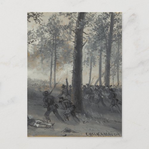 American Civil War Battle of Chickamauga by Waud Postcard