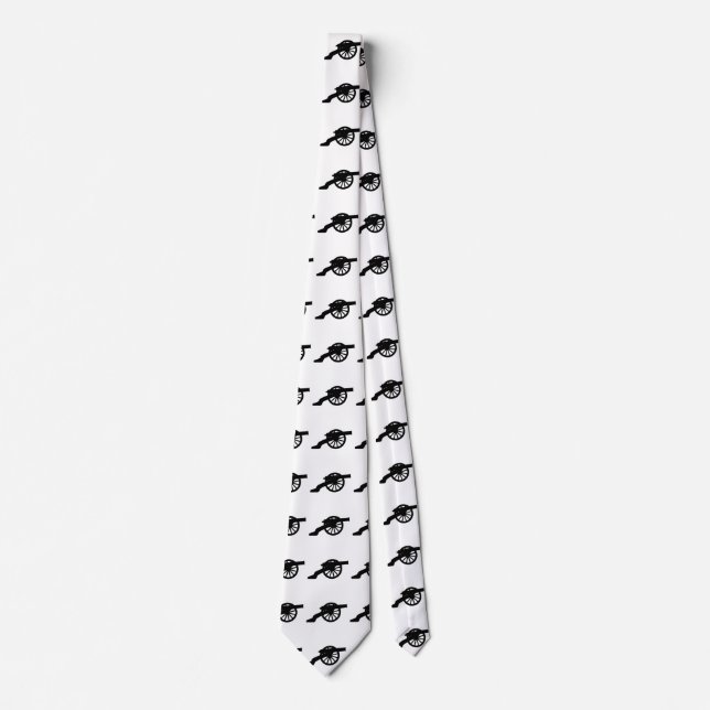 American Civil War Cannon Silhouette Neck Tie (Front)