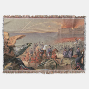 American Civil War Eagle Throw Blanket